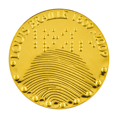 Zlatnik 200. obljetnica rođenja Louisa Braillea