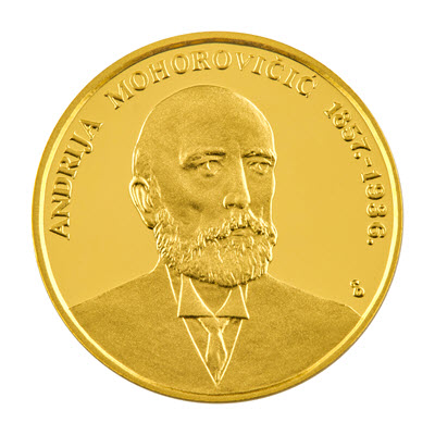 Zlatnik 1000 kn - Andrija Mohorovičić + kutija