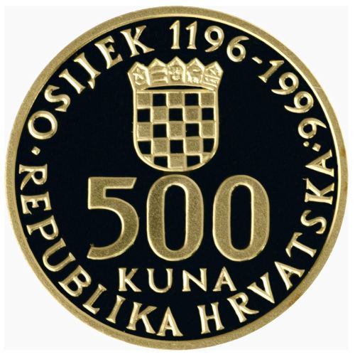 800. obljetnica spomena imena grada Osijeka - 500 kuna - Zlato